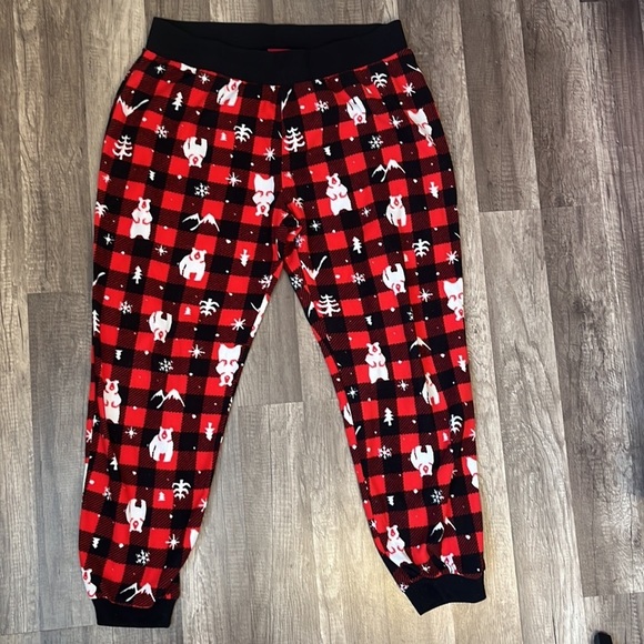 Wondershop Holiday Christmas Buffalo Plaid Fleece Pajama Bottoms - Picture 2 of 8